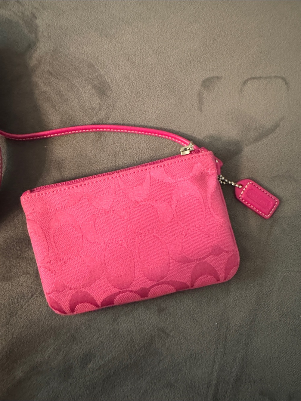 Coach Hot Pink Signature Canvas Shoulder Bag with Tassel Charm - Picture 7 of 8